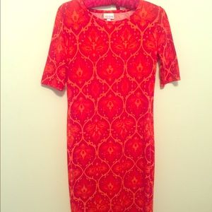 Lula Roe Red Patterned Dress